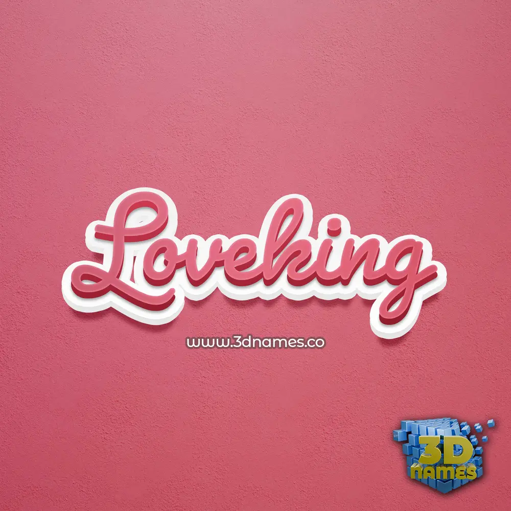 loveking in Red Scribble style - 3D name wallpaper