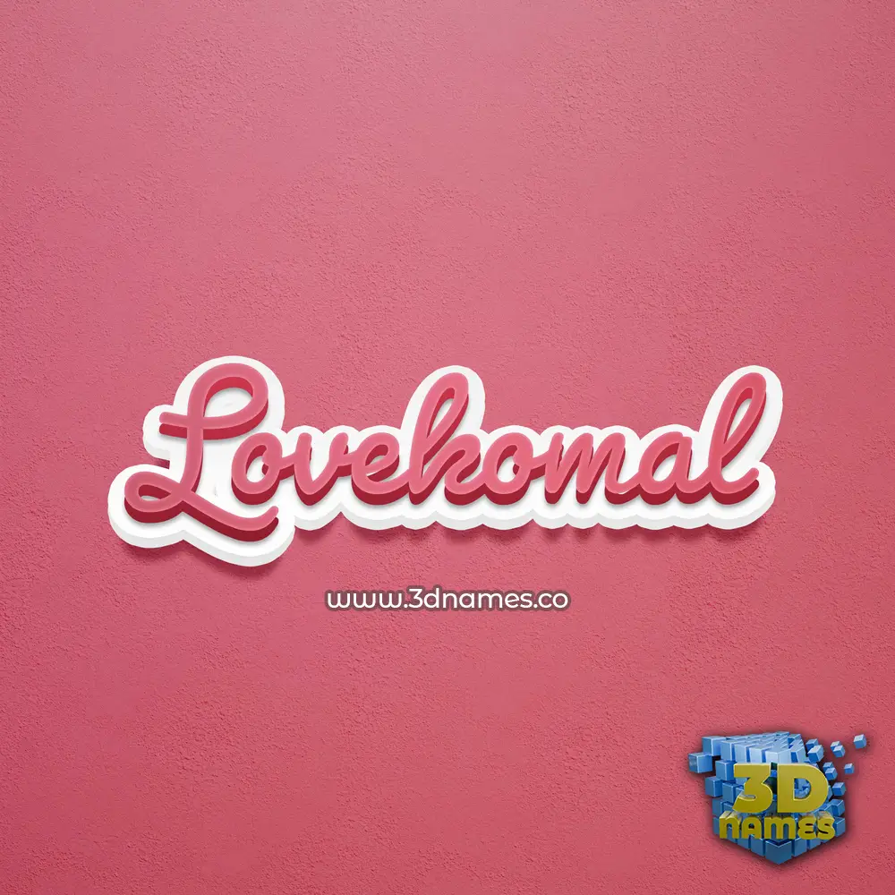 lovekomal in Red Scribble style - 3D name wallpaper