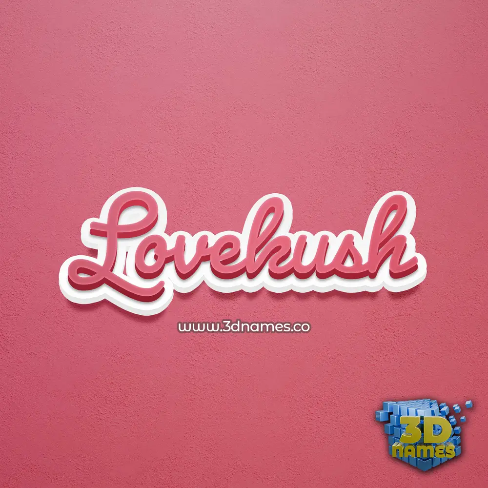 lovekush in Red Scribble style - 3D name wallpaper