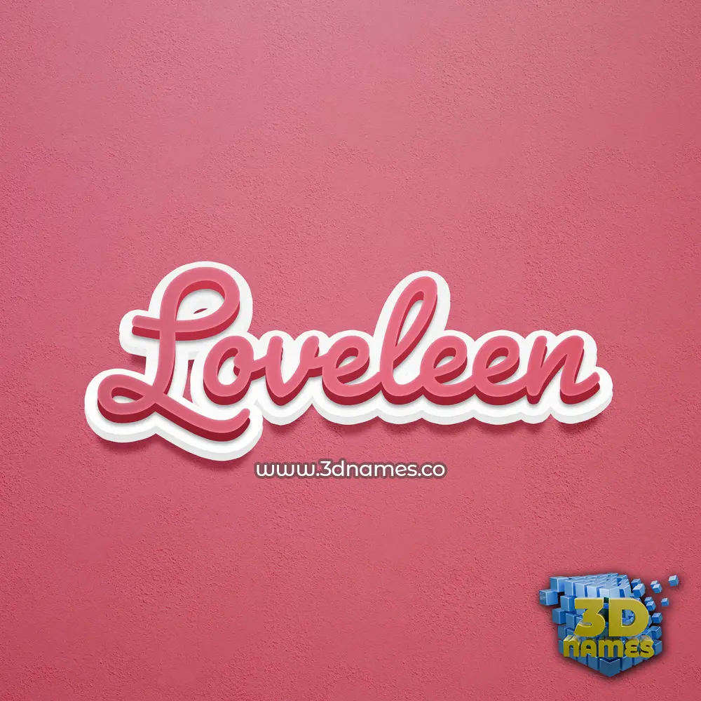 loveleen in Red Scribble style - 3D name wallpaper