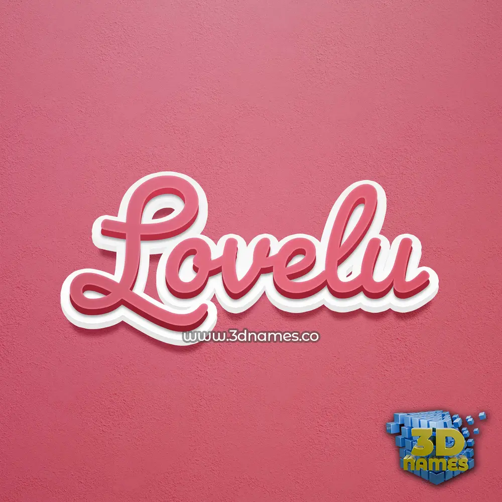 lovelu in Red Scribble style - 3D name wallpaper
