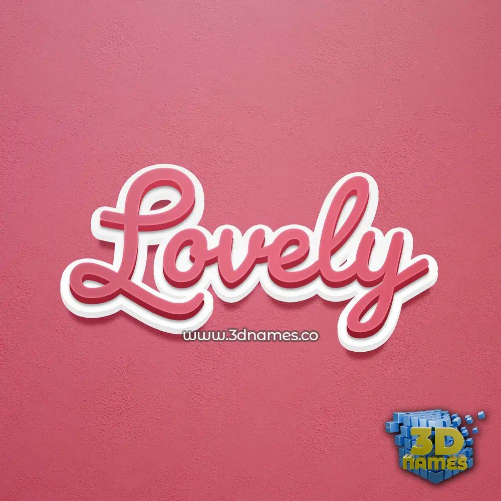 lovely in Red Scribble style - 3D name wallpaper