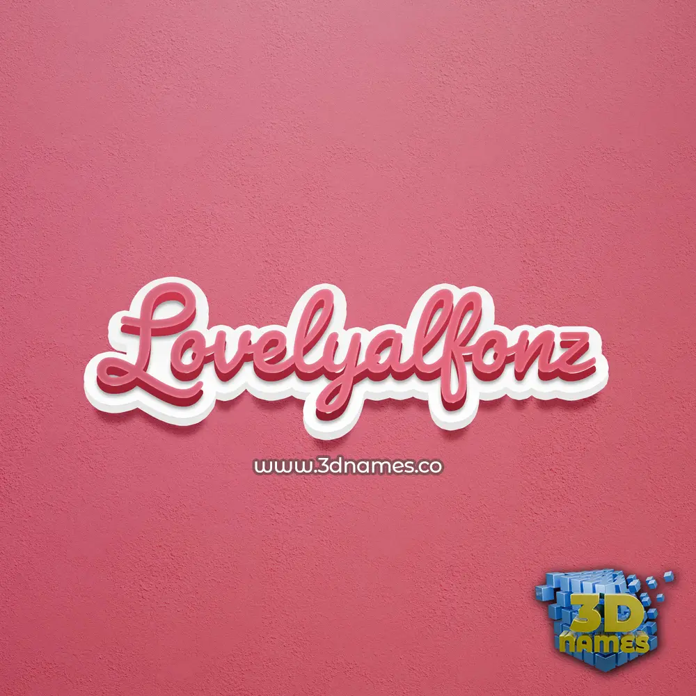 lovelyalfonz in Red Scribble style - 3D name wallpaper