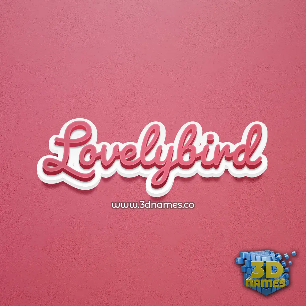 lovelybird in Red Scribble style - 3D name wallpaper