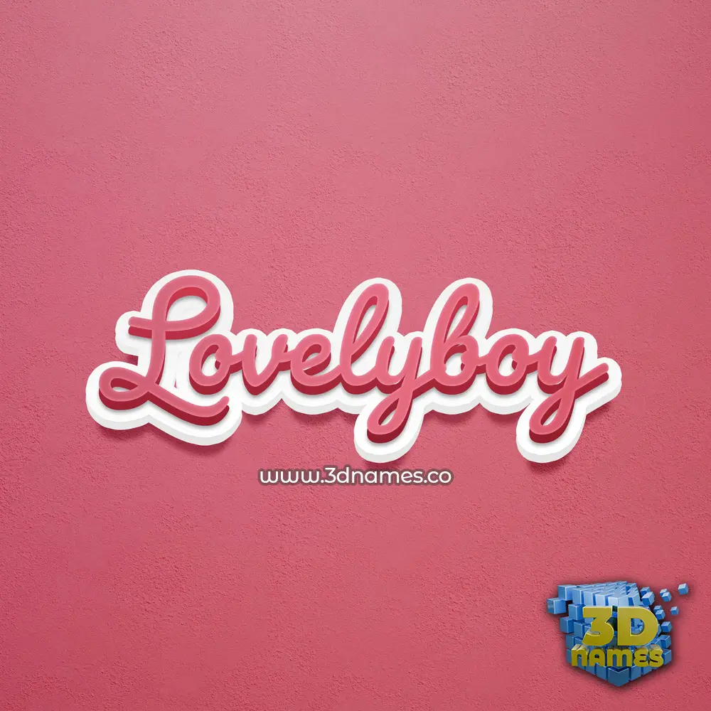 lovelyboy in Red Scribble style - 3D name wallpaper