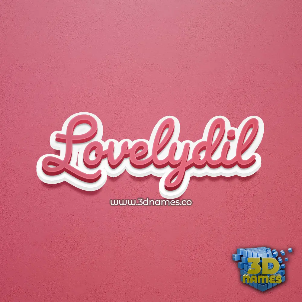 lovelydil in Red Scribble style - 3D name wallpaper