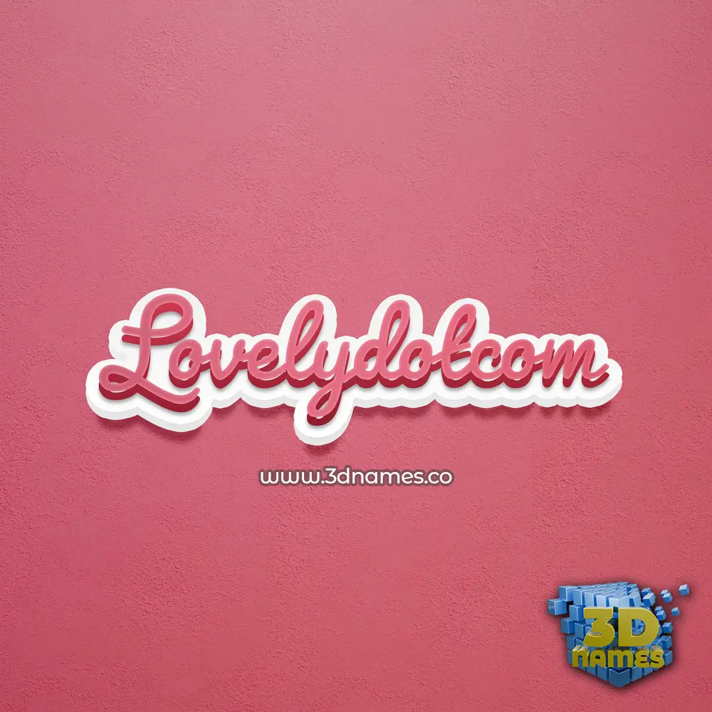 lovelydotcom in Red Scribble style - 3D name wallpaper
