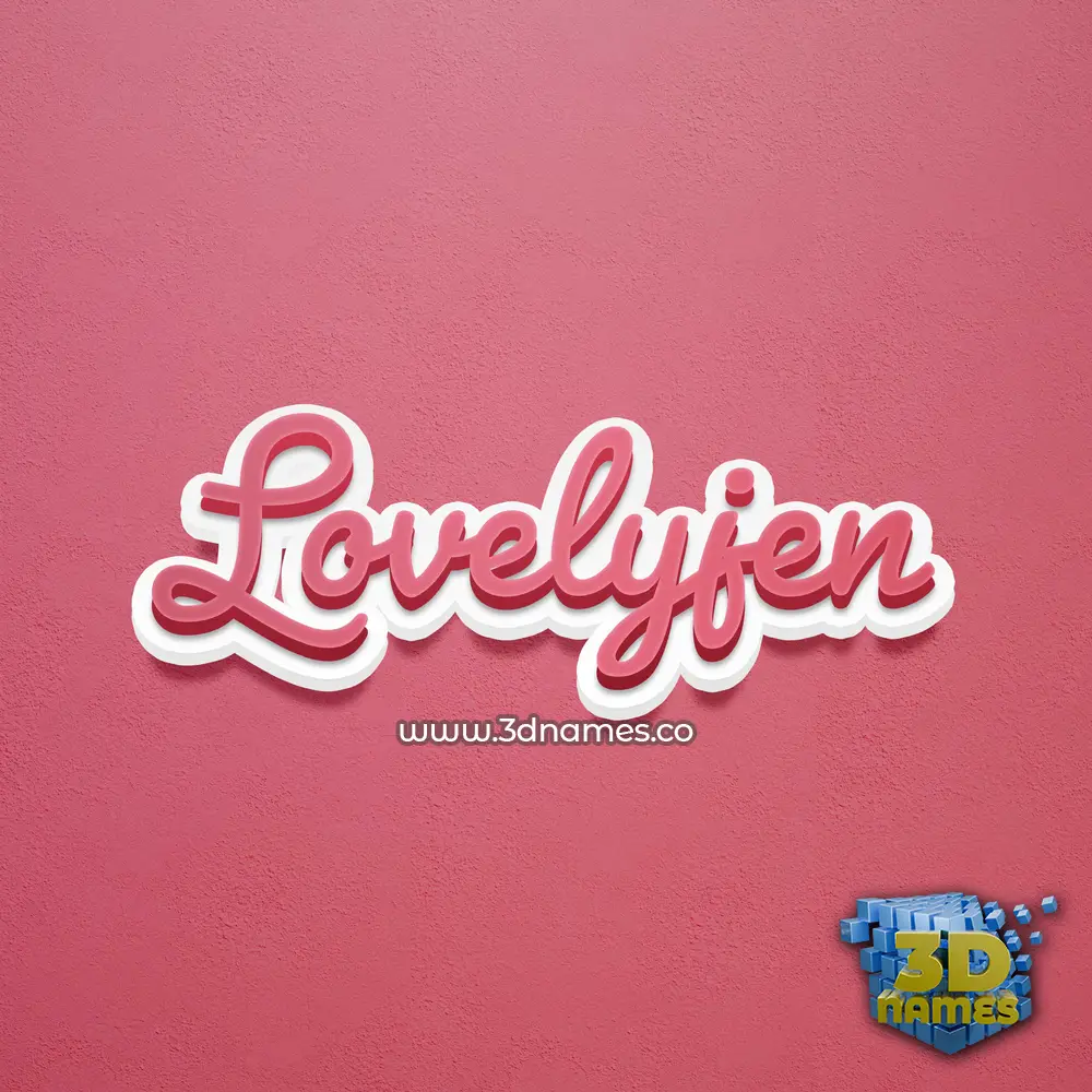 lovelyjen in Red Scribble style - 3D name wallpaper