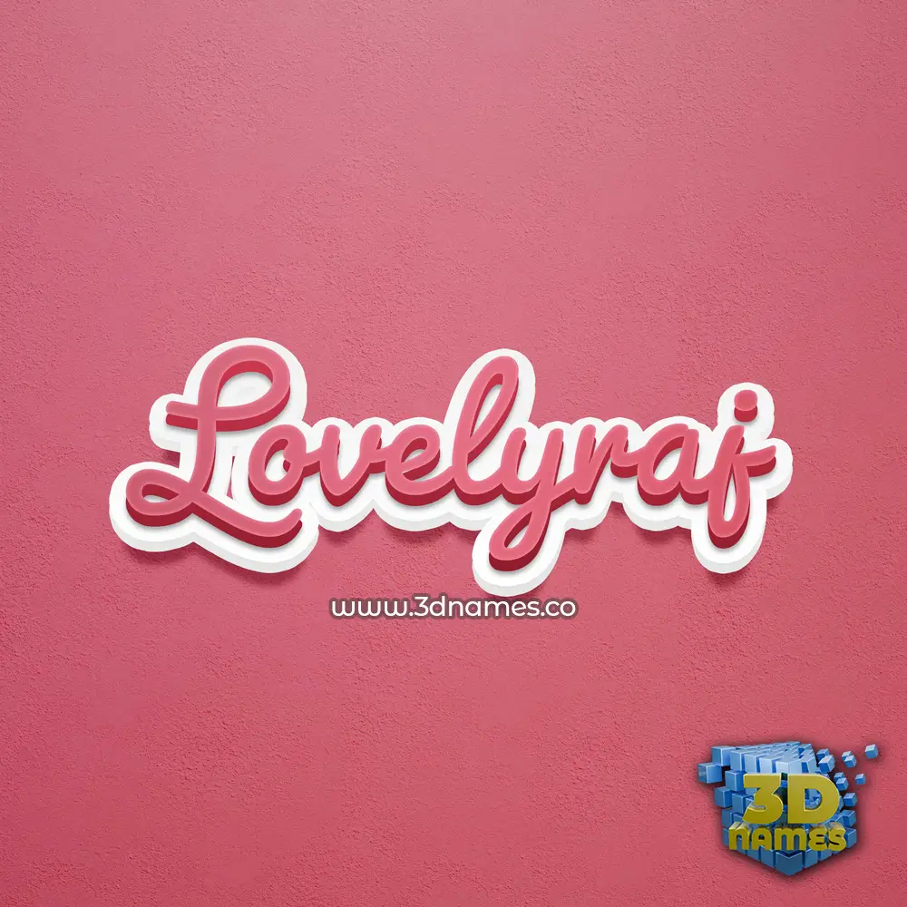 lovelyraj in Red Scribble style - 3D name wallpaper