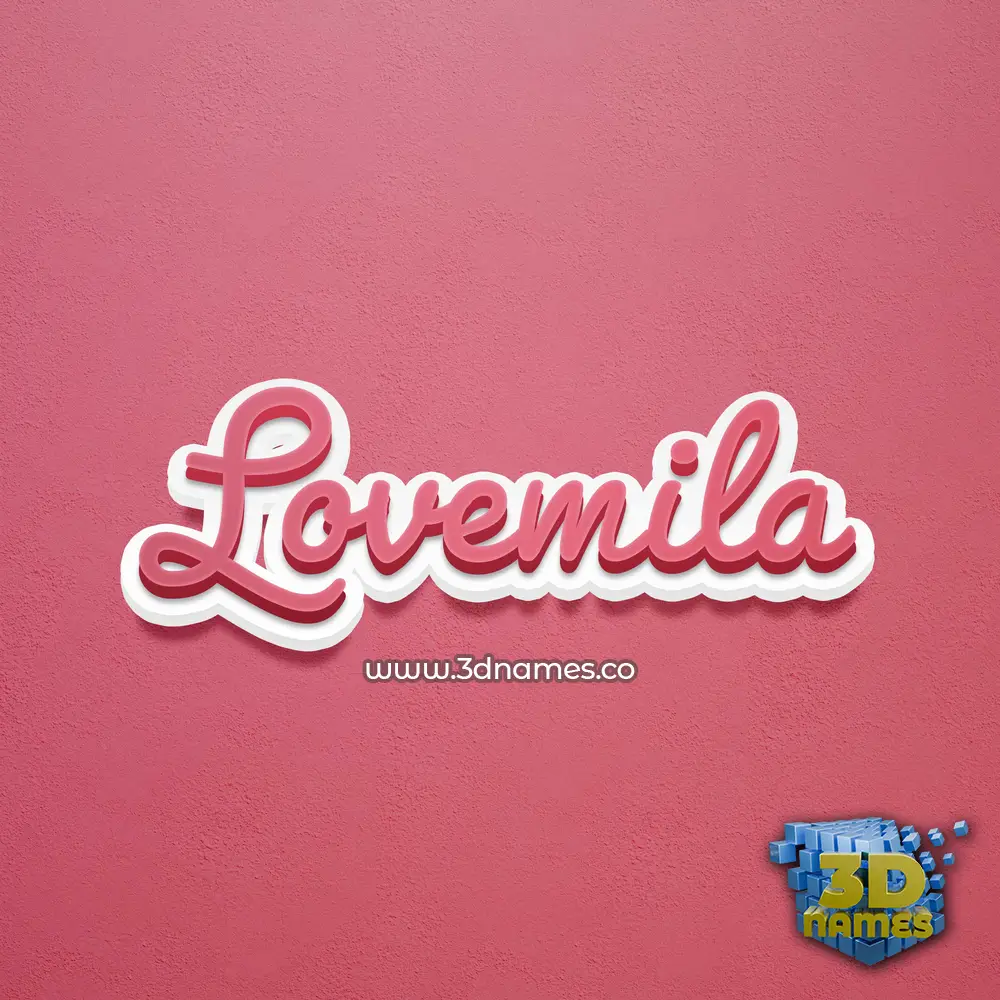 lovemila in Red Scribble style - 3D name wallpaper