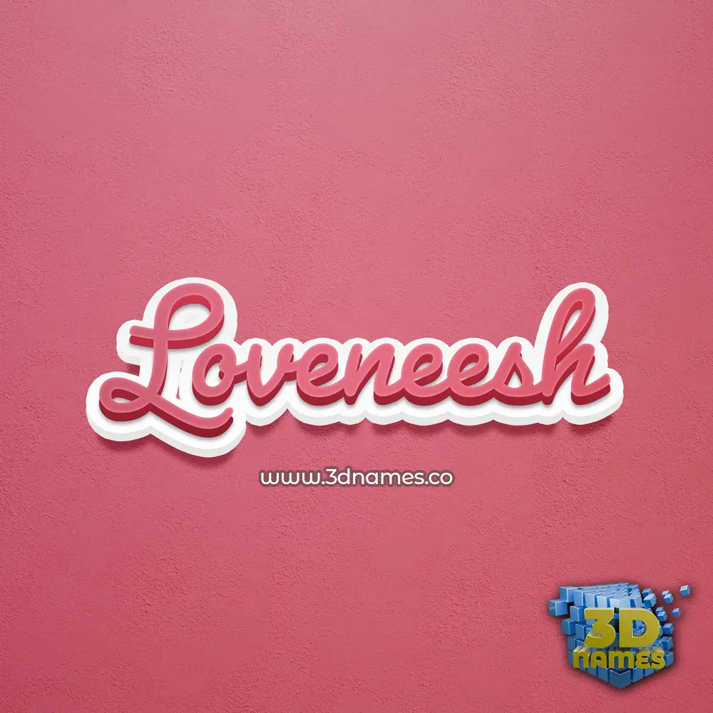 loveneesh in Red Scribble style - 3D name wallpaper