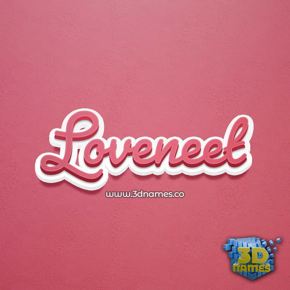 loveneet in Red Scribble style - 3D name wallpaper