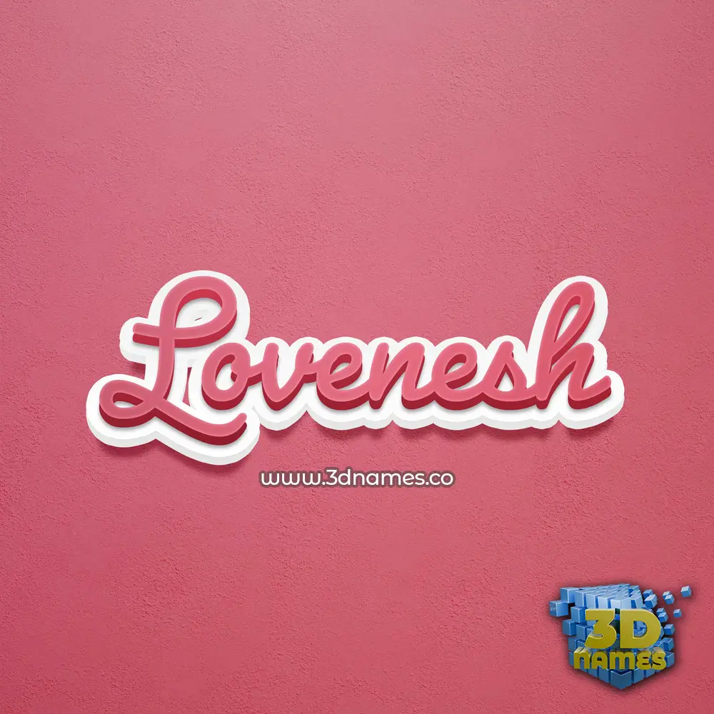 lovenesh in Red Scribble style - 3D name wallpaper