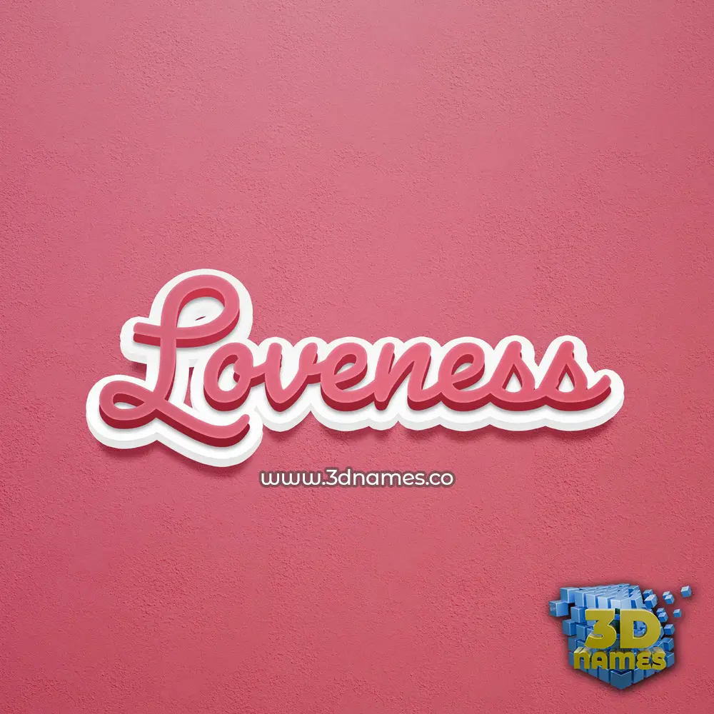 loveness in Red Scribble style - 3D name wallpaper