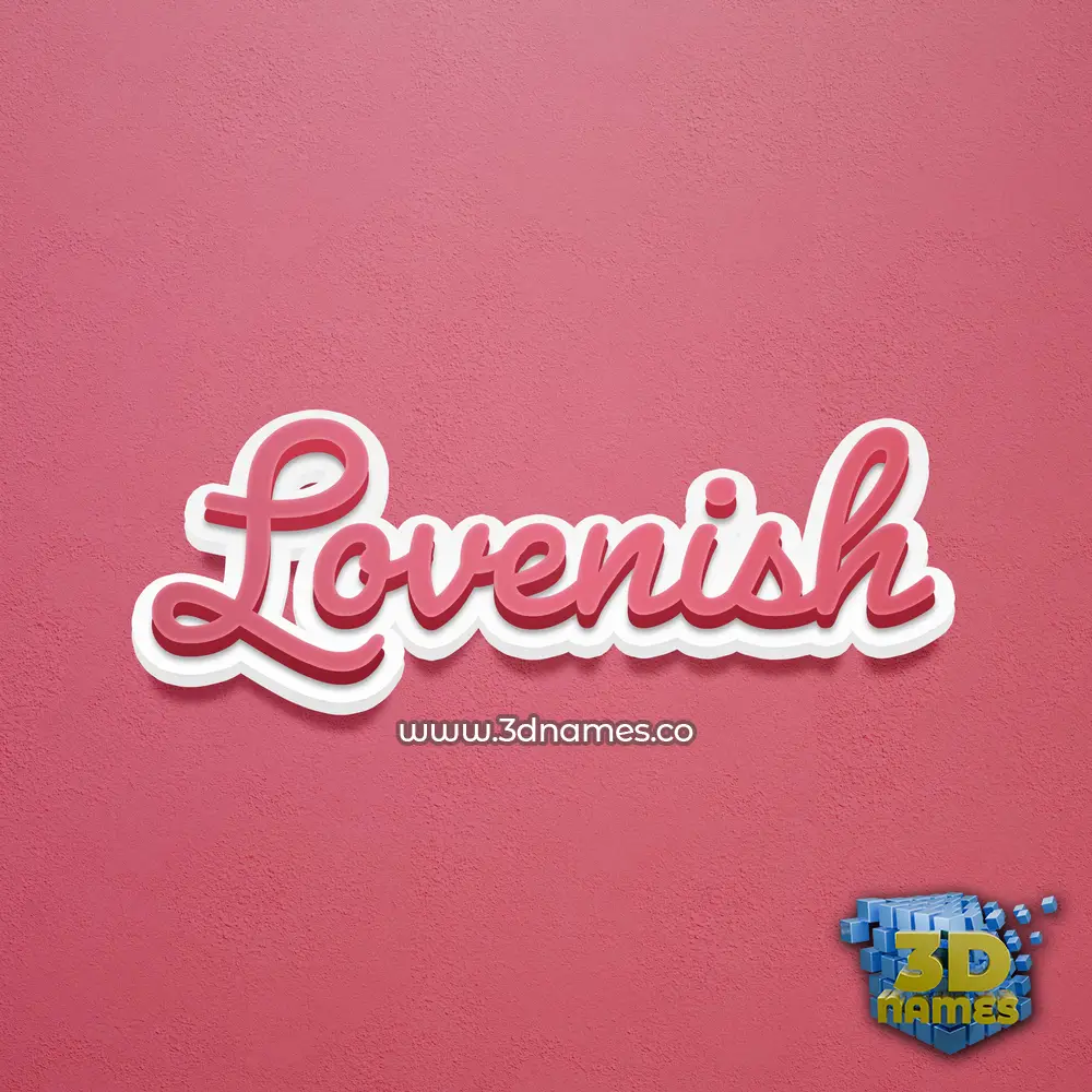 lovenish in Red Scribble style - 3D name wallpaper
