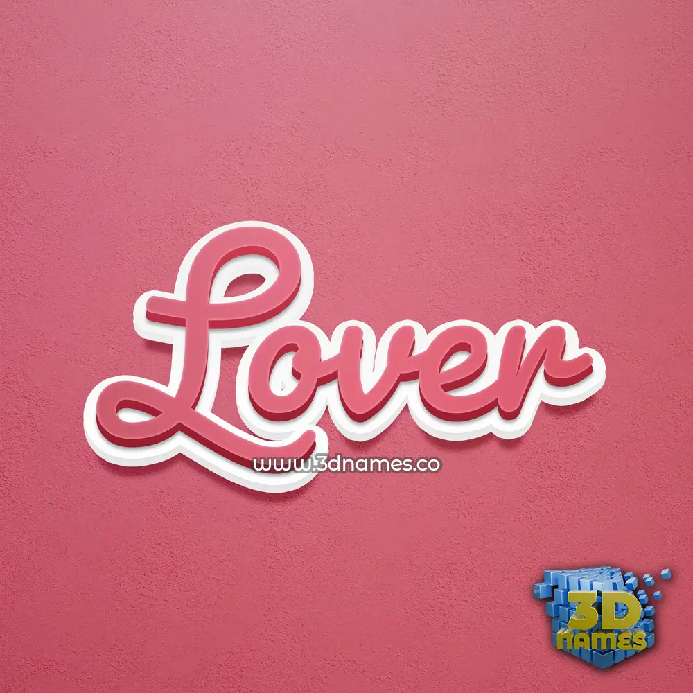 lover in Red Scribble style - 3D name wallpaper