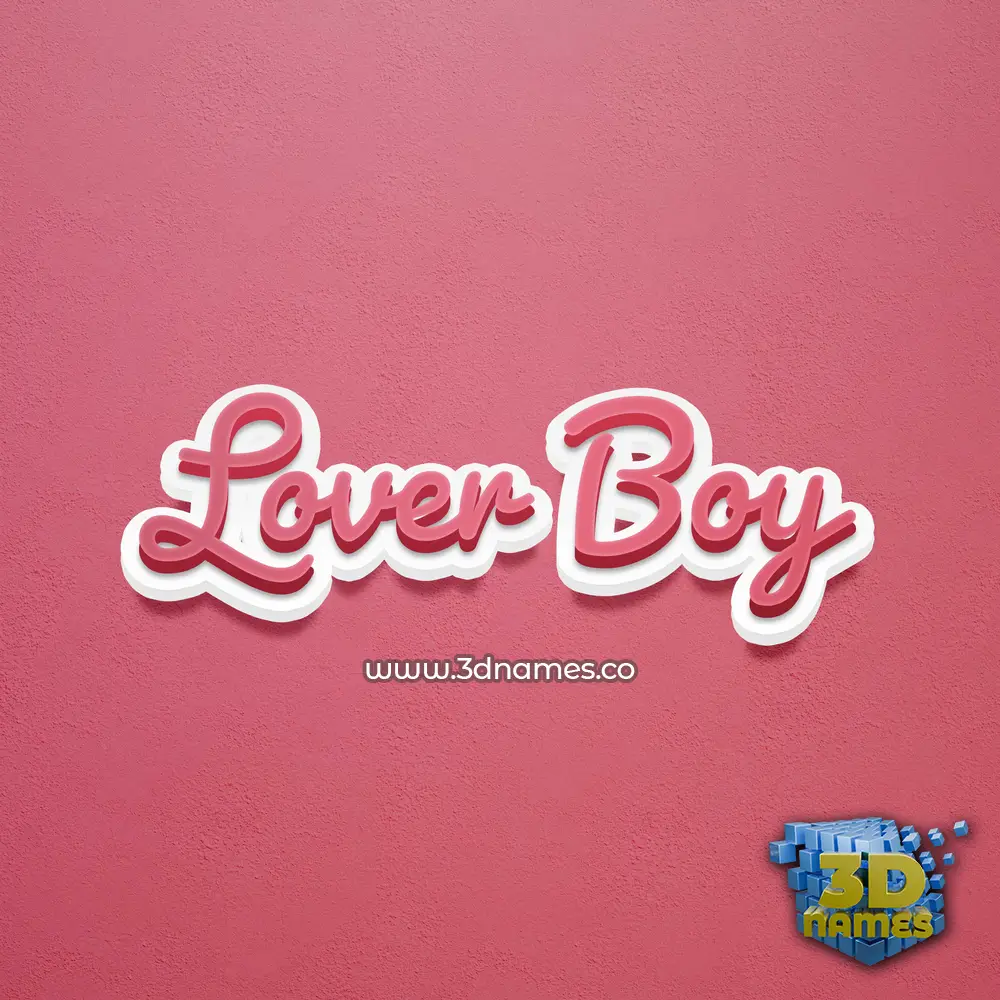 lover boy in Red Scribble style - 3D name wallpaper