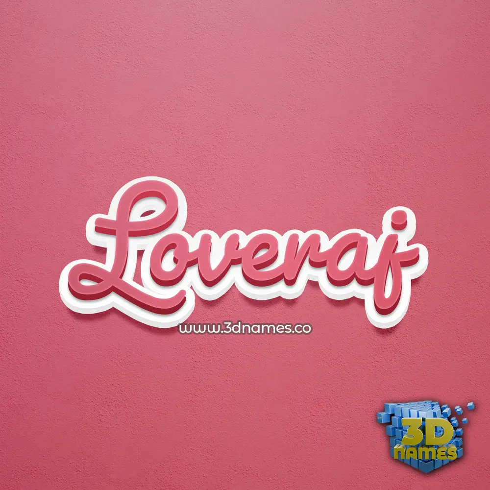 loveraj in Red Scribble style - 3D name wallpaper