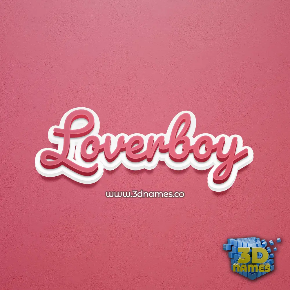 loverboy in Red Scribble style - 3D name wallpaper