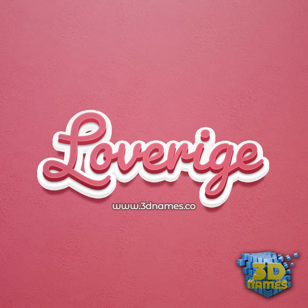loverige in Red Scribble style - 3D name wallpaper