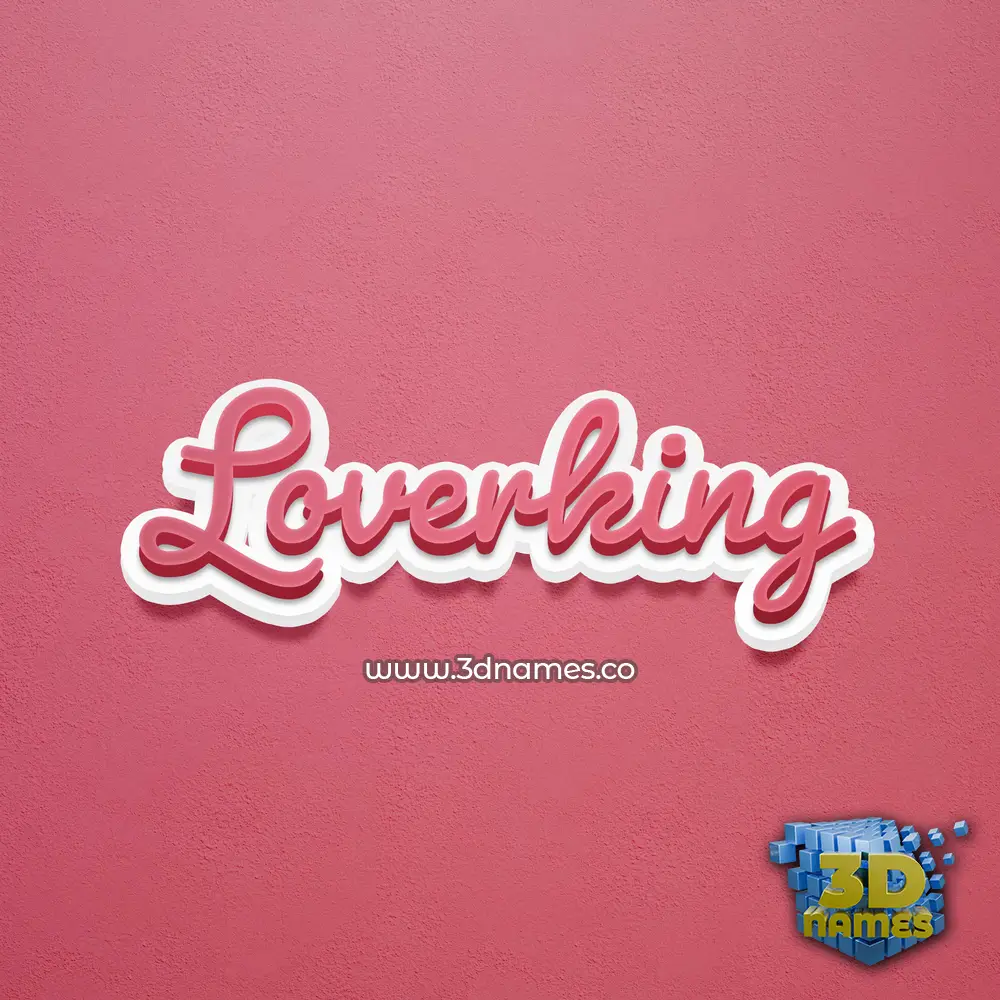 loverking in Red Scribble style - 3D name wallpaper