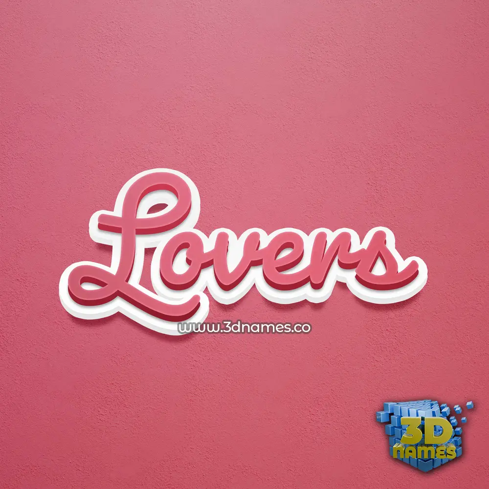 lovers in Red Scribble style - 3D name wallpaper