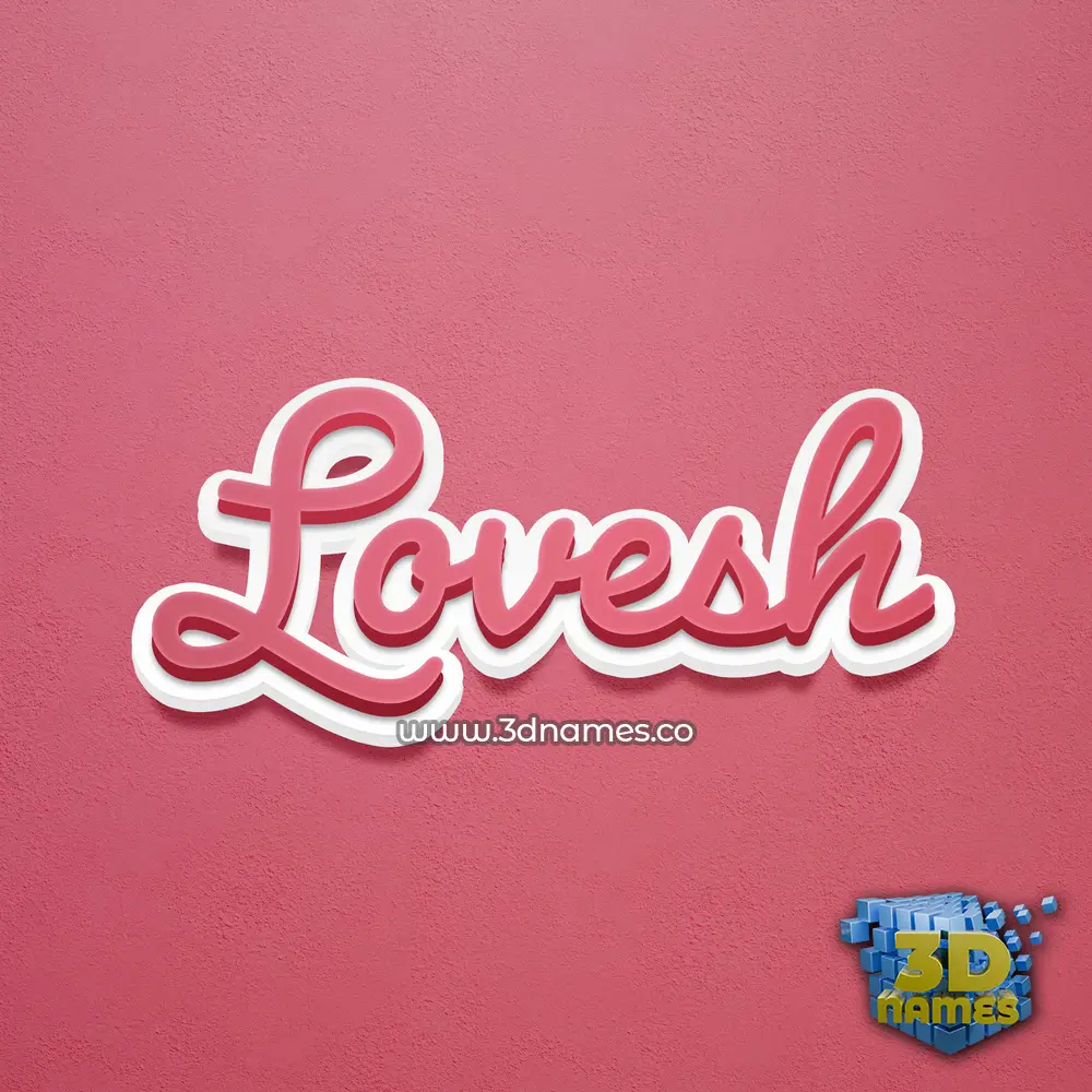 lovesh in Red Scribble style - 3D name wallpaper