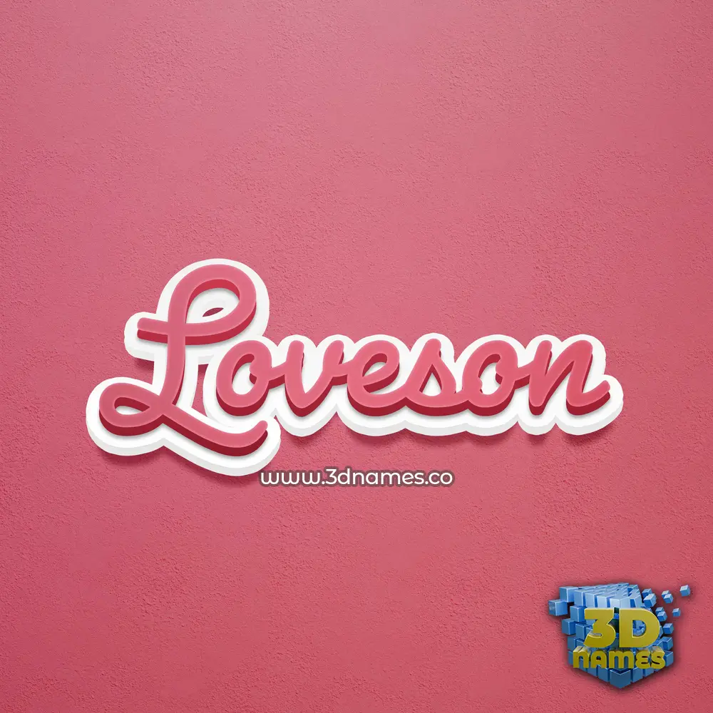 loveson in Red Scribble style - 3D name wallpaper