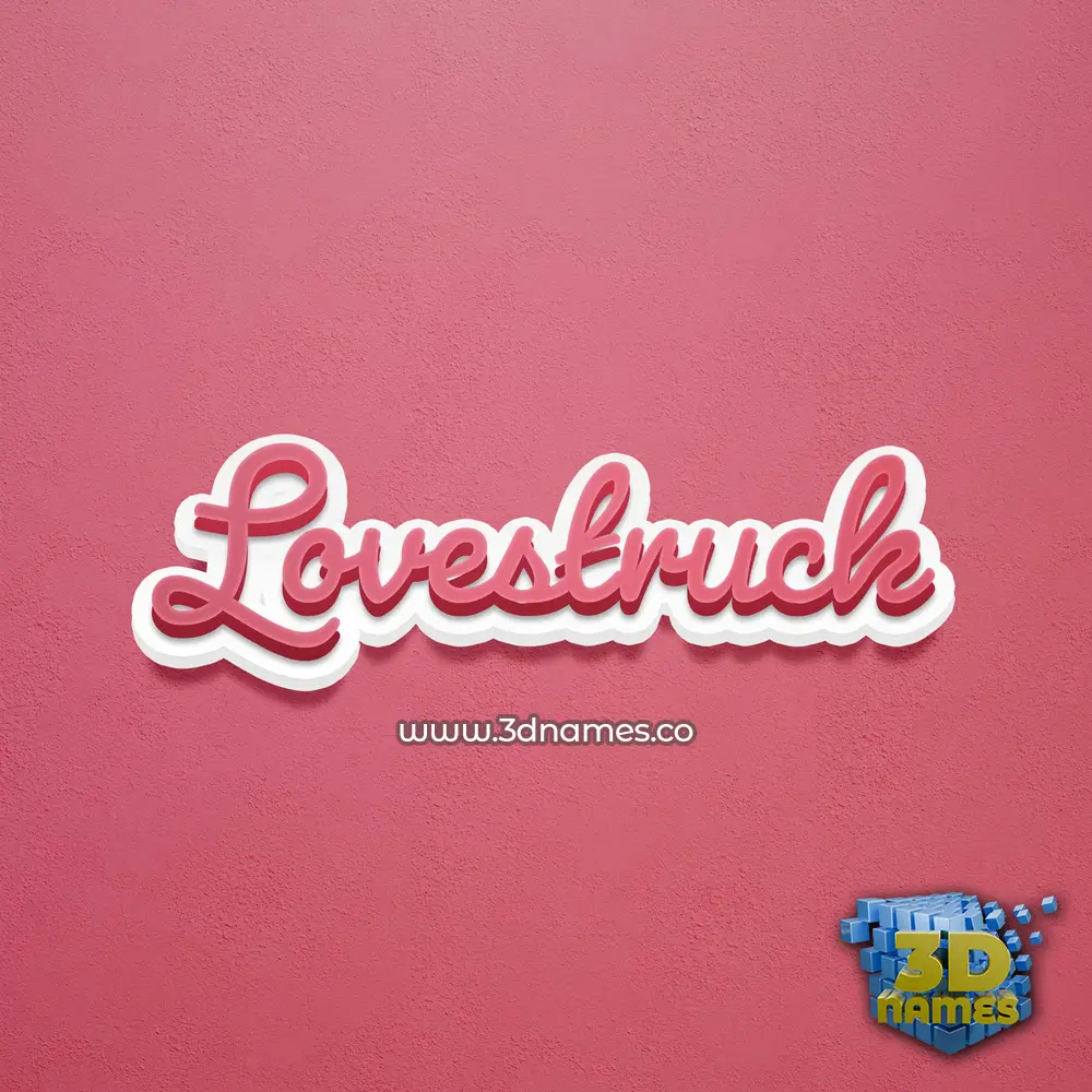 lovestruck in Red Scribble style - 3D name wallpaper