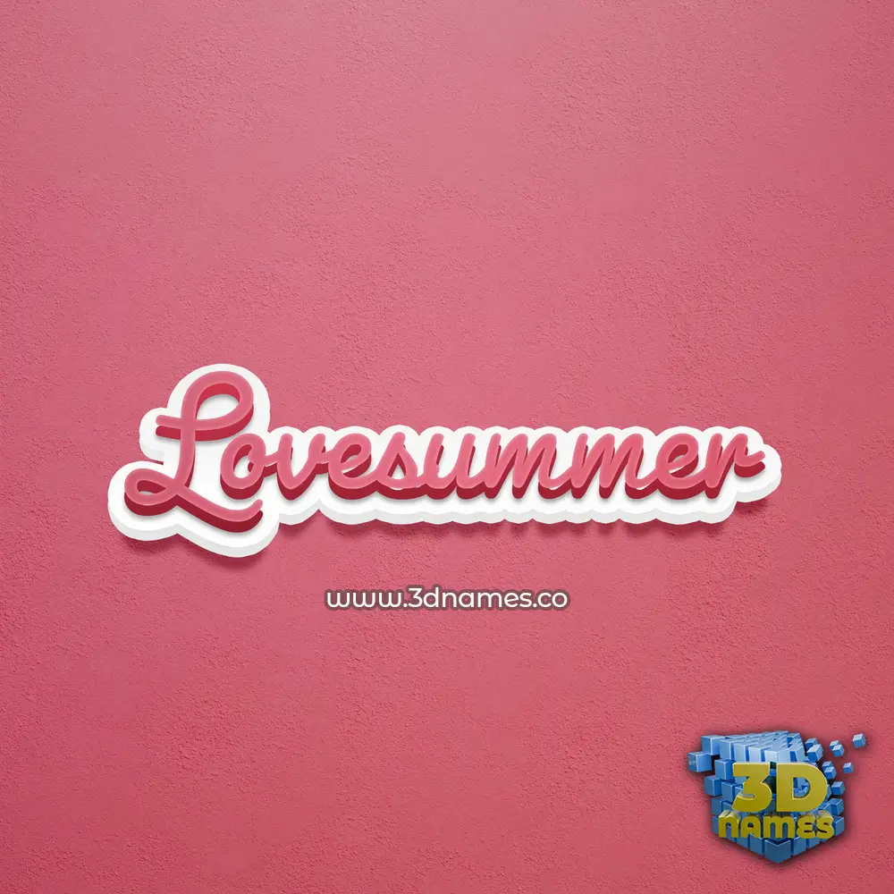 lovesummer in Red Scribble style - 3D name wallpaper