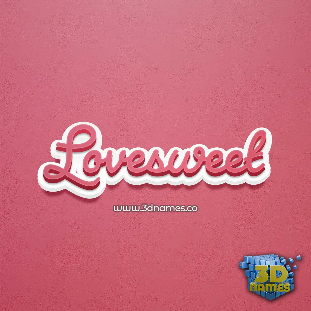 lovesweet in Red Scribble style - 3D name wallpaper