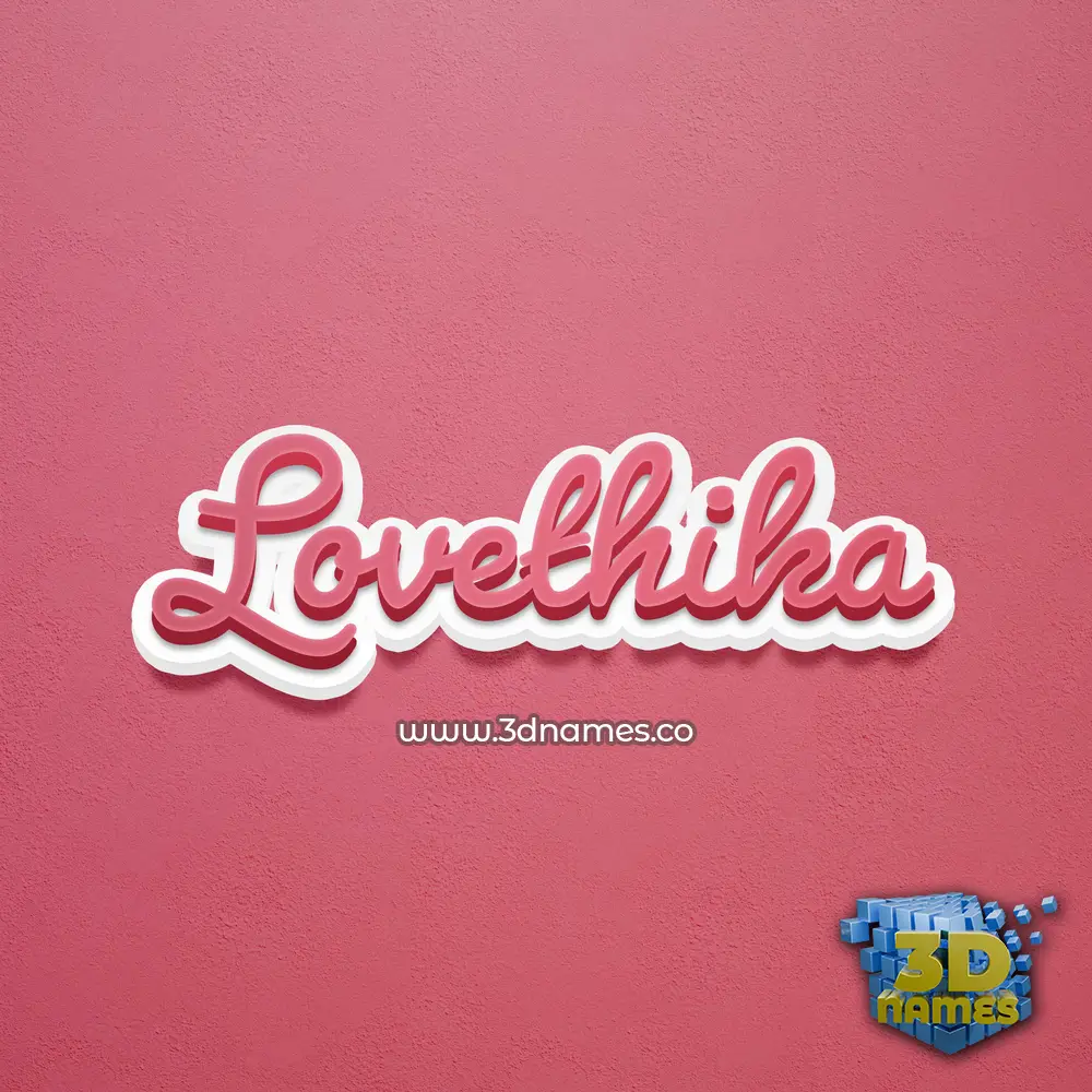 lovethika in Red Scribble style - 3D name wallpaper