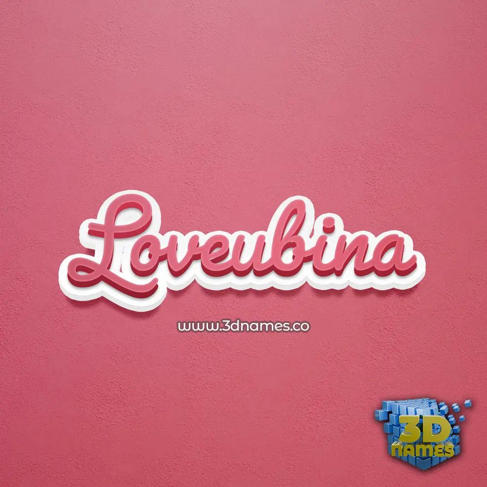 loveubina in Red Scribble style - 3D name wallpaper