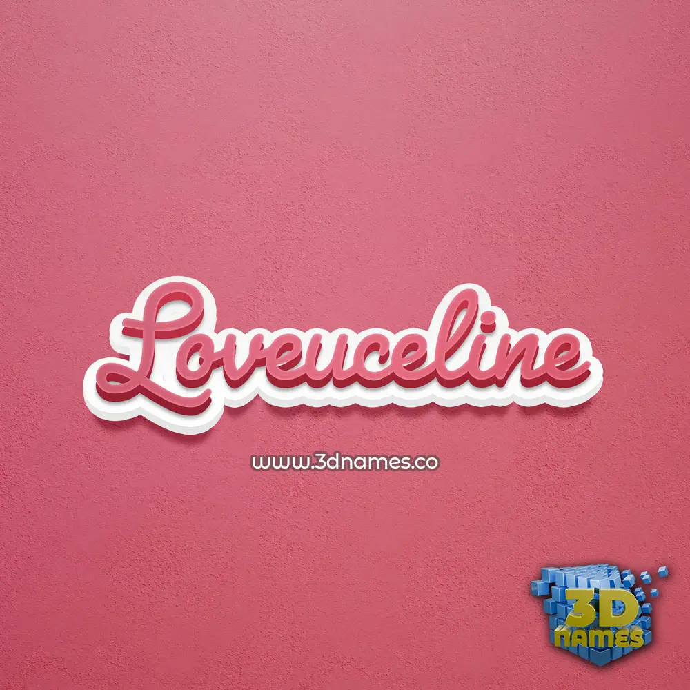 loveuceline in Red Scribble style - 3D name wallpaper