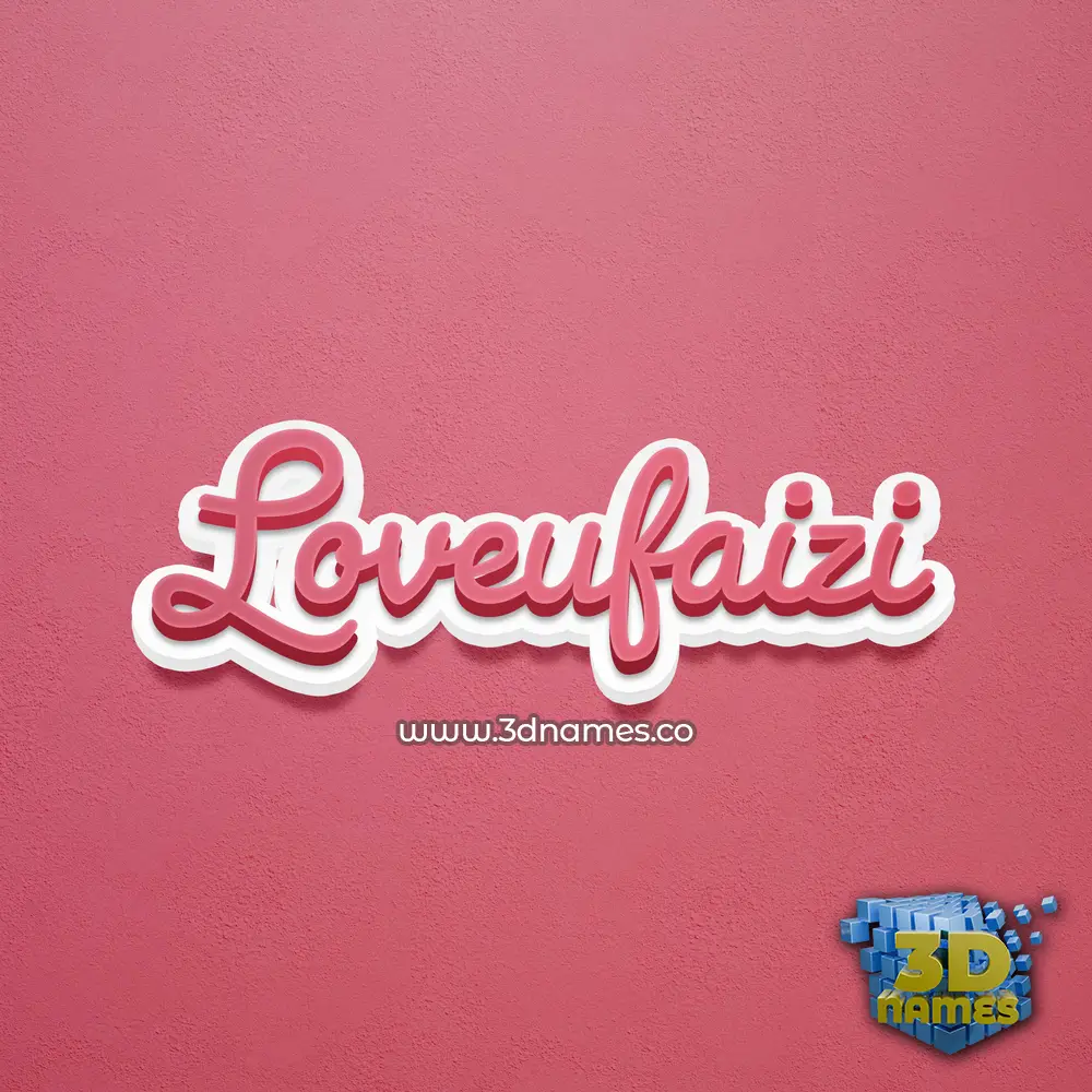 loveufaizi in Red Scribble style - 3D name wallpaper