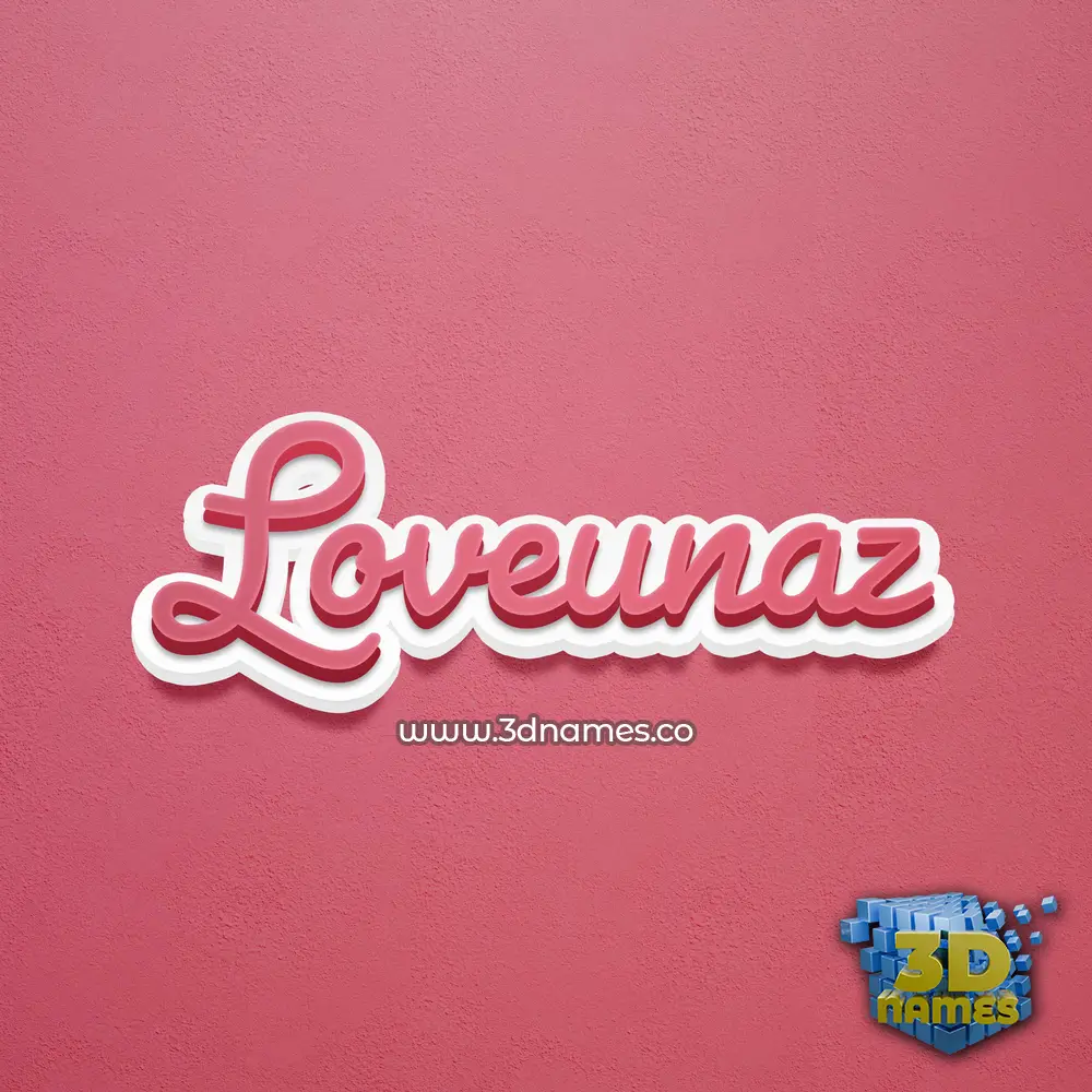 loveunaz in Red Scribble style - 3D name wallpaper