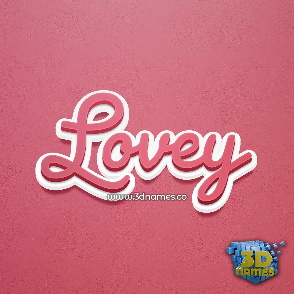 lovey in Red Scribble style - 3D name wallpaper