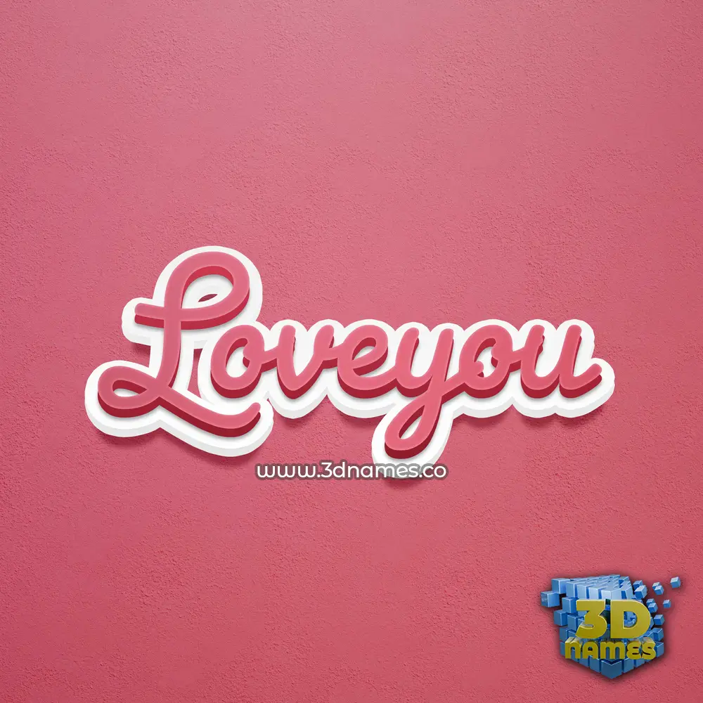 loveyou in Red Scribble style - 3D name wallpaper