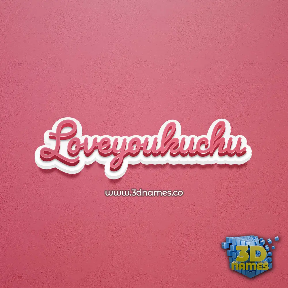 loveyoukuchu in Red Scribble style - 3D name wallpaper