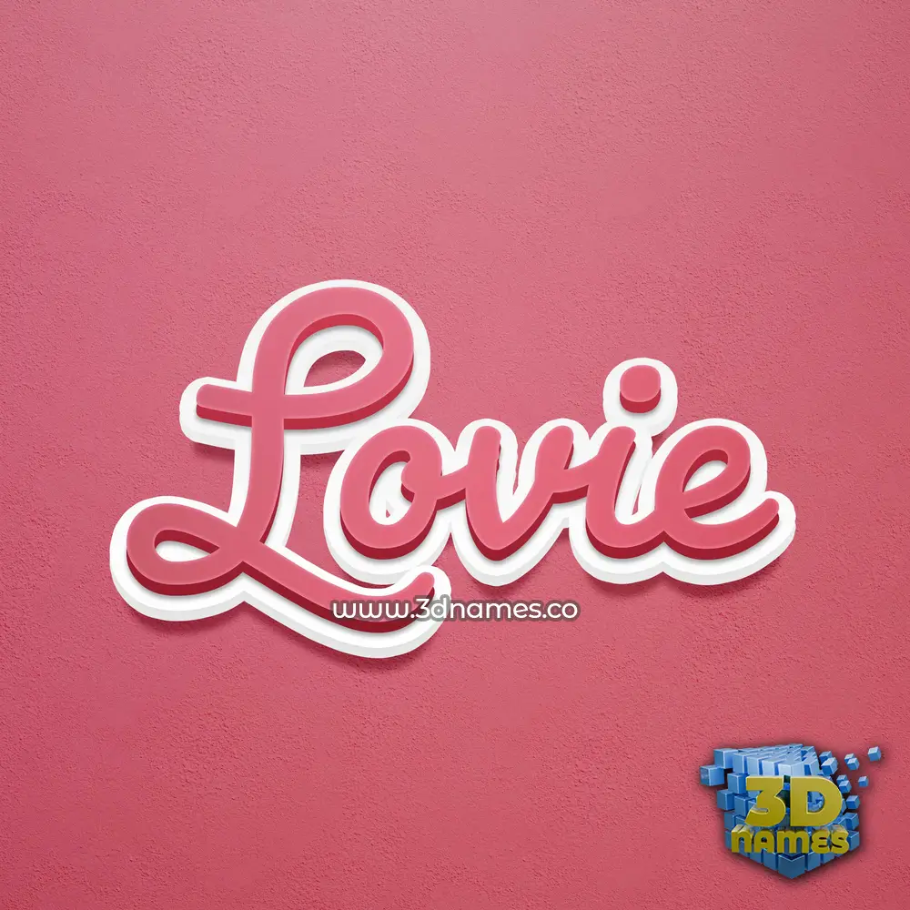 lovie in Red Scribble style - 3D name wallpaper