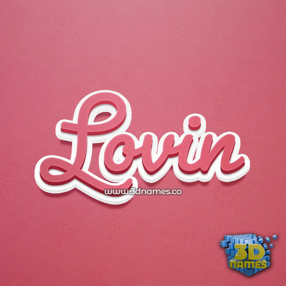 lovin in Red Scribble style - 3D name wallpaper