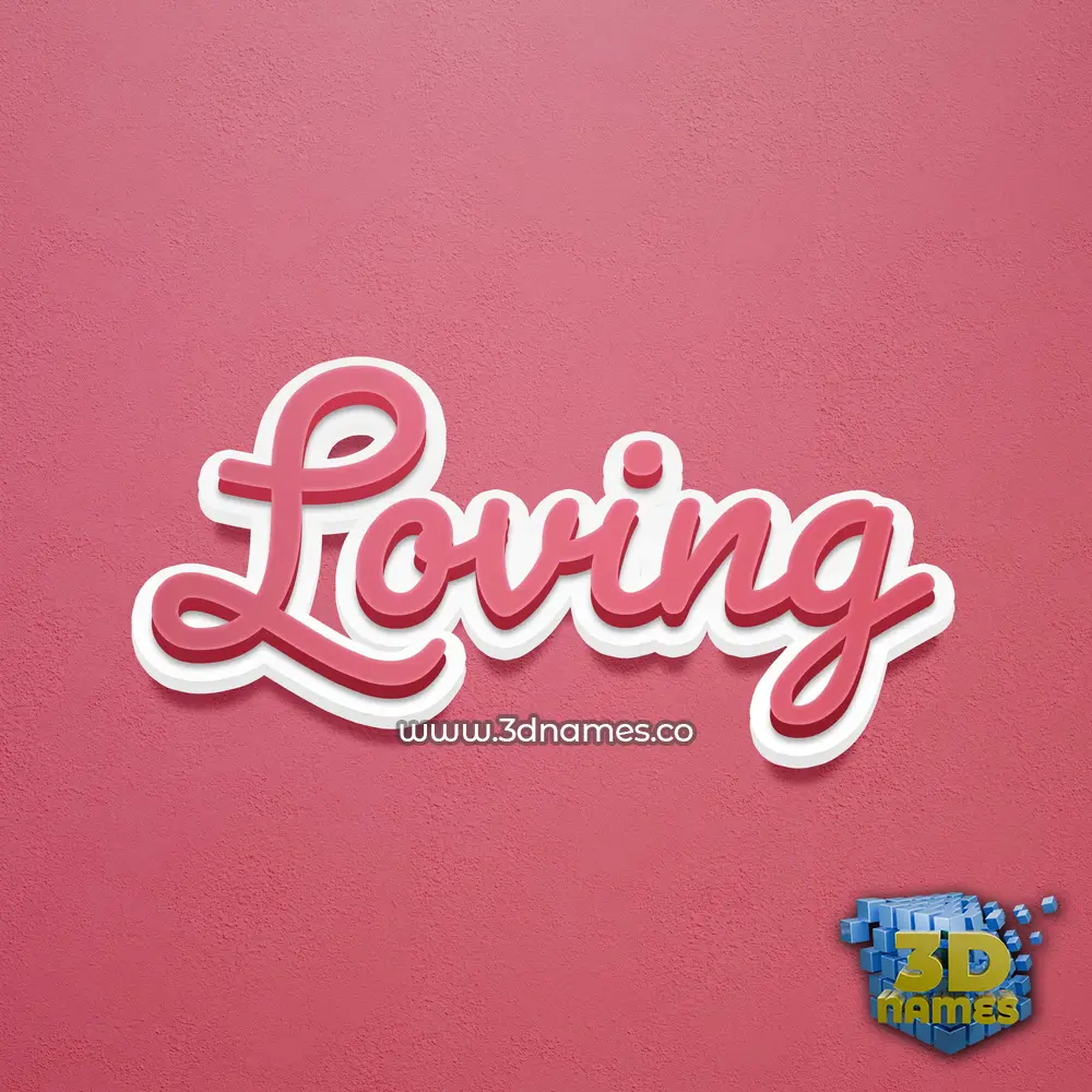 loving in Red Scribble style - 3D name wallpaper