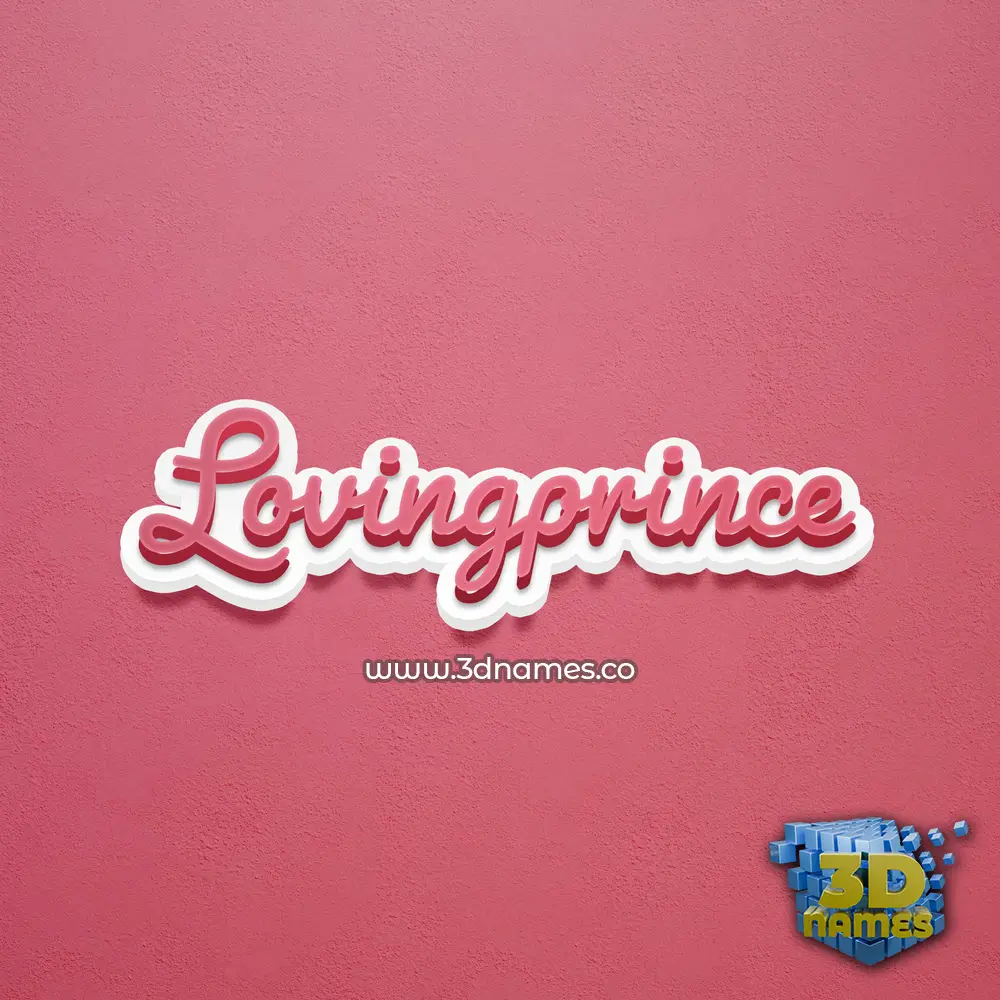 lovingprince in Red Scribble style - 3D name wallpaper