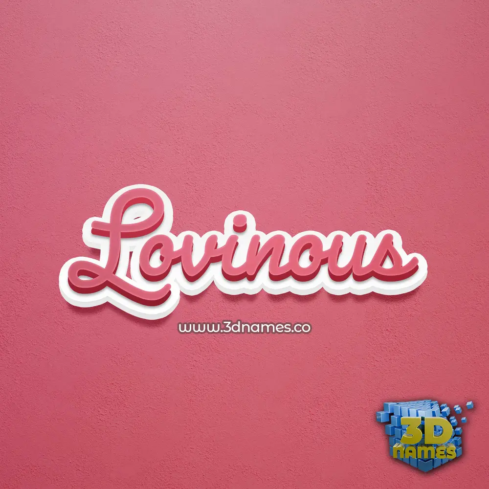 lovinous in Red Scribble style - 3D name wallpaper