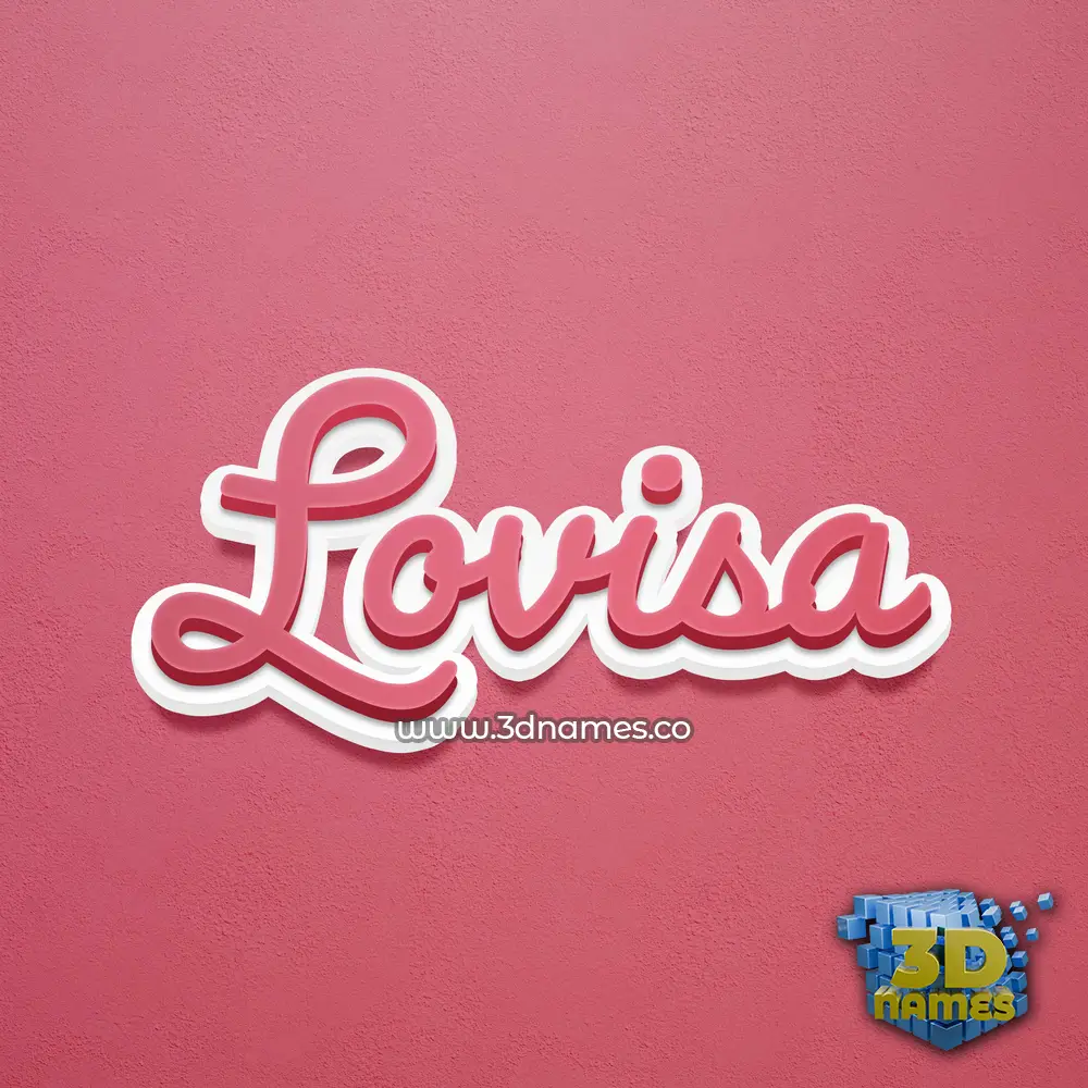 lovisa in Red Scribble style - 3D name wallpaper