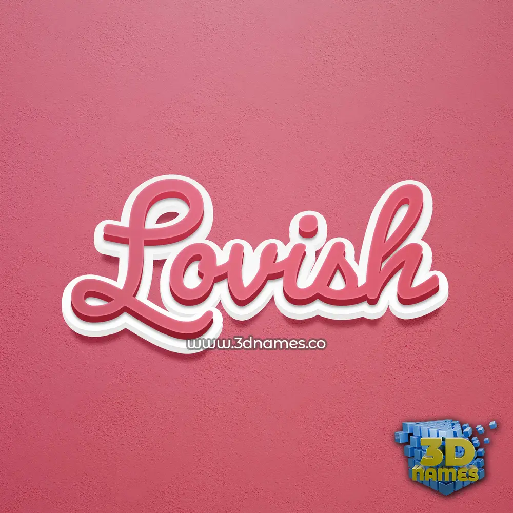 lovish in Red Scribble style - 3D name wallpaper