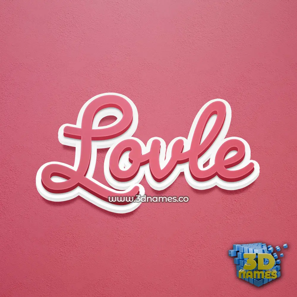 lovle in Red Scribble style - 3D name wallpaper