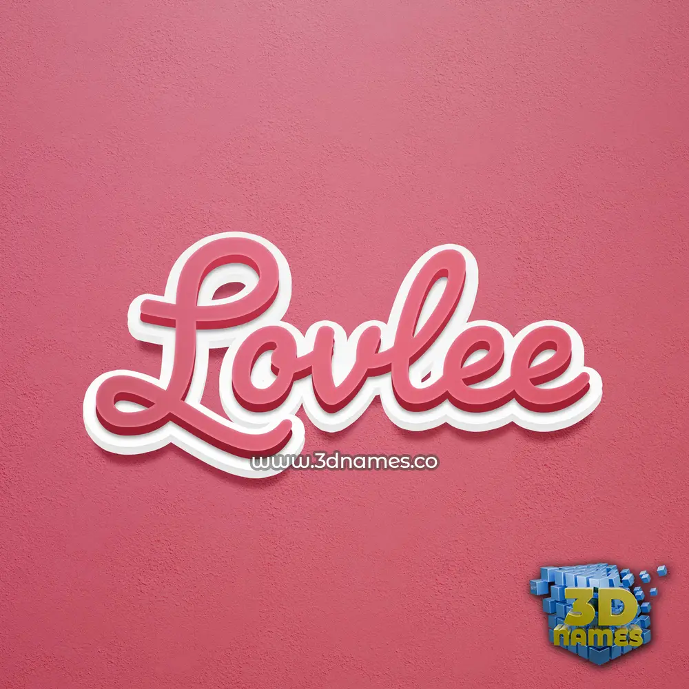 lovlee in Red Scribble style - 3D name wallpaper