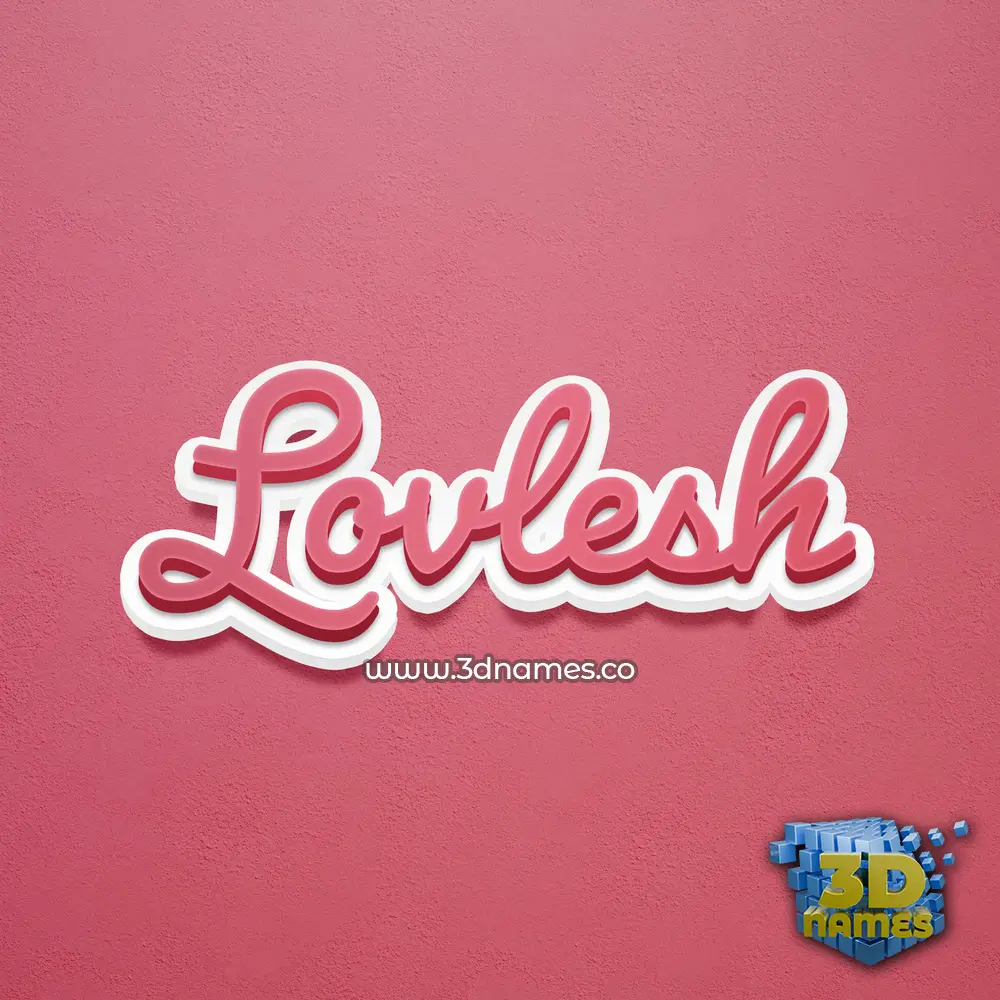 lovlesh in Red Scribble style - 3D name wallpaper