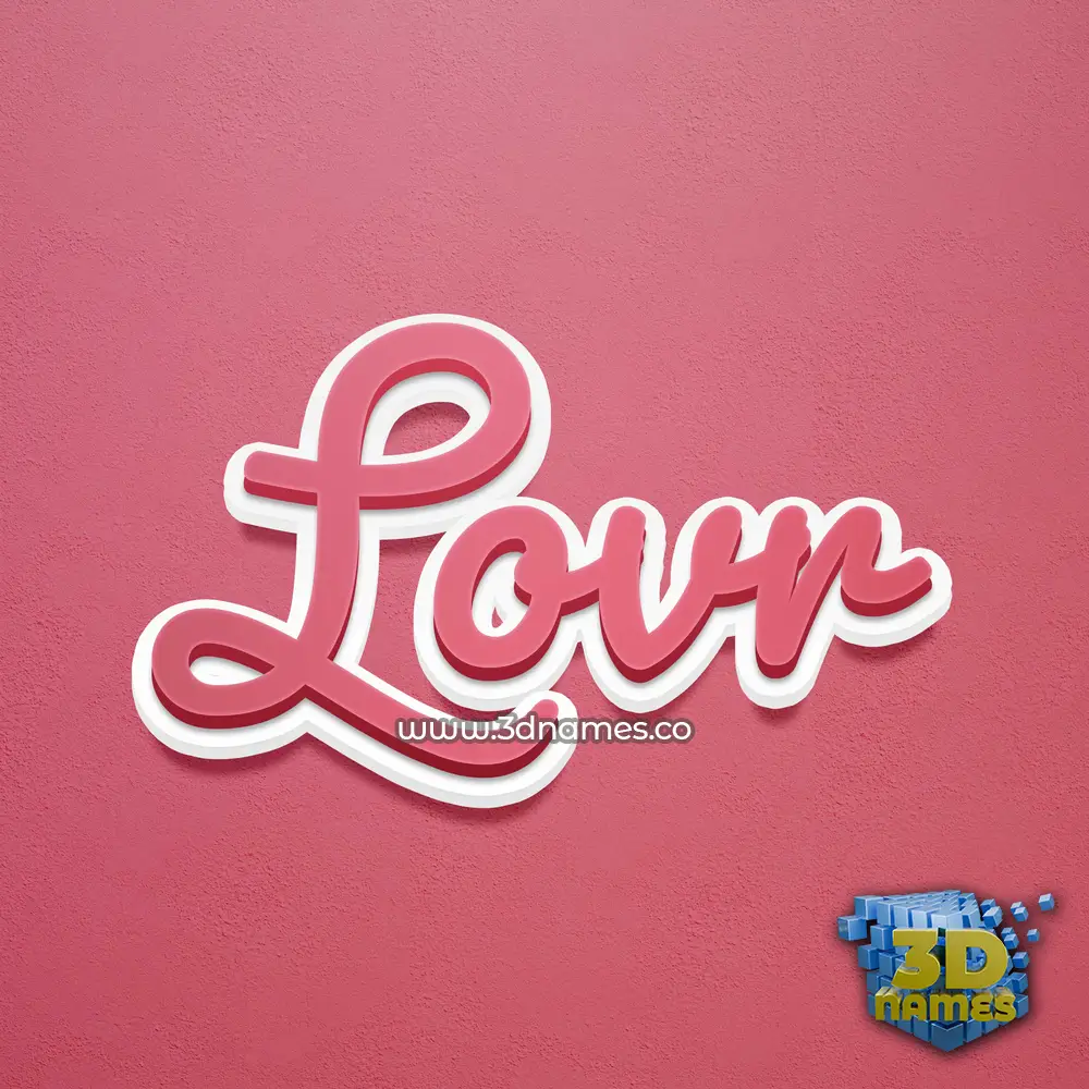 lovr in Red Scribble style - 3D name wallpaper